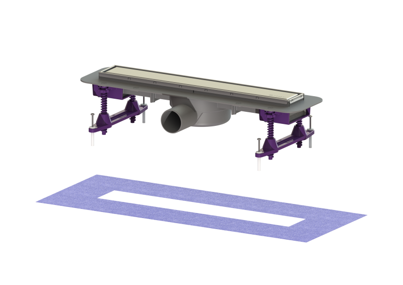 Duschrinne Linearis Compact L: 450 mm, DN 50, bD, V2A Abdeck., K 3