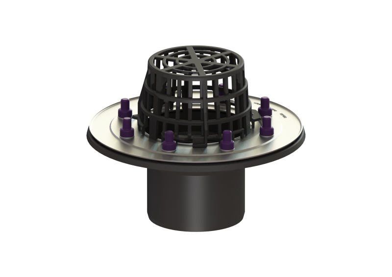 Flachdachablauf Pressfl., DN 100, mit Laubfang