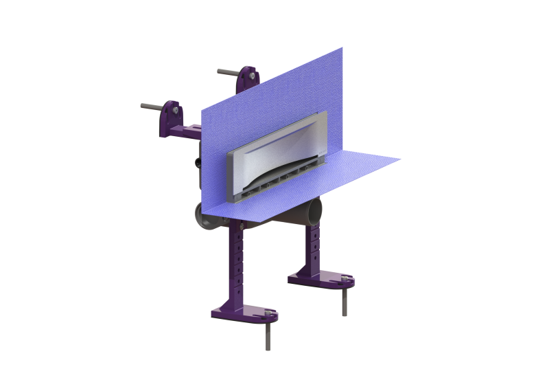 Scada LED wall drain w/cov, Wave, 304 SST, fixed w/prf membrn