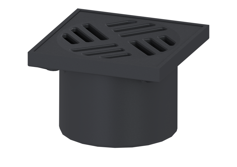 Upper section Black slotted cover , 150 x 150 mm, K 3