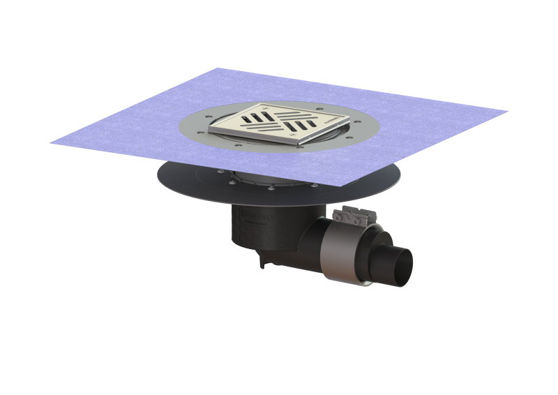 Ecoguss project drain glu. flange DN 50, horiz., Variofix, Slotted cover | 1963-07-01