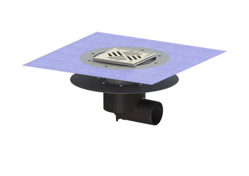Ecoguss project drain glu. flange DN 70, horiz., Variofix, Slotted cover | 1963-07-01