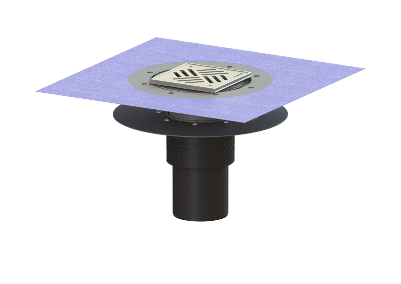 Ecoguss project drain glu. flange DN 100, vert., Variofix, Slotted cover | 1963-07-01