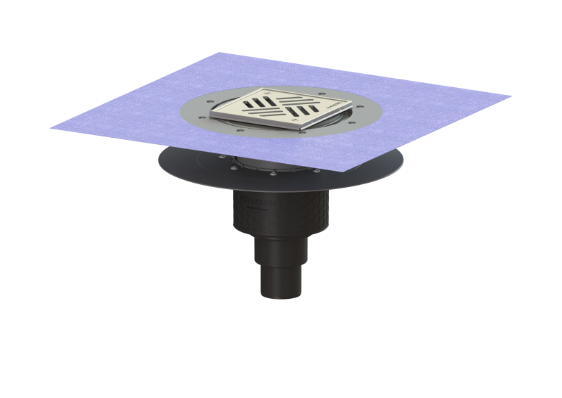 Ecoguss project drain glu. flange DN 50, vert., Variofix, Slotted cover | 1963-07-01
