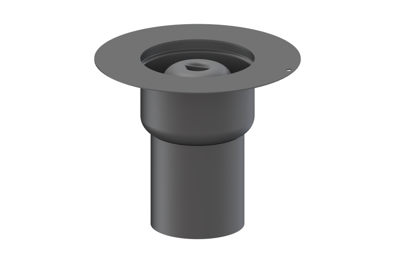 Ferrofix drain body, glued flange Sys 125, DN 100, Vert. outlet