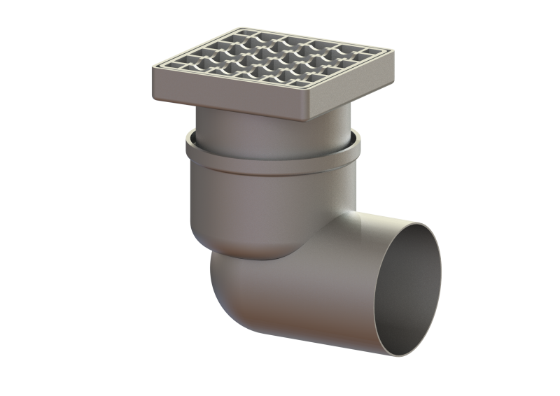 Ferrofix floor/roof drain DN 100, horiz., Slotted grating, SST | 1963-07-01