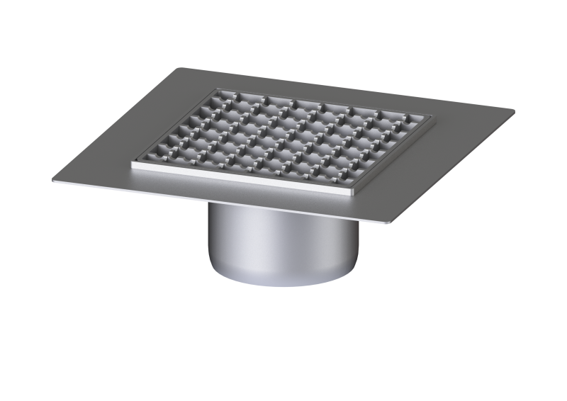 Aufsatzstück Ferrofix Klebeflansch H: 6mm,200x200mm,Gitterrost