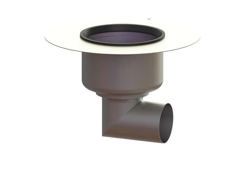 Ferrofix drain body Sys 200, glued flange, Horizontal outlet