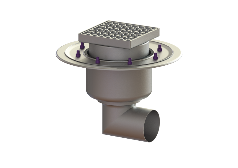 Ferrofix floor drain press, fl. Sys 200, horiz., Slotted grating | 1963-07-01