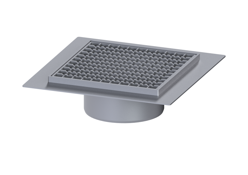 Aufsatzstück Ferrofix Klebefl. Sys 200, Gitterrost, V2A, 300 x 300 mm