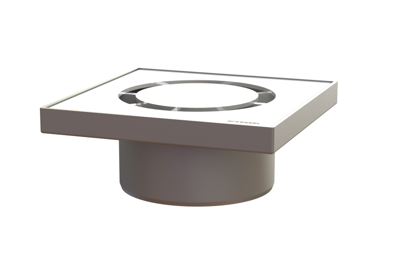 Aufsatzstück Ferrofix Sys 200, Ringeinlauf, V2A, 300 x 300 mm