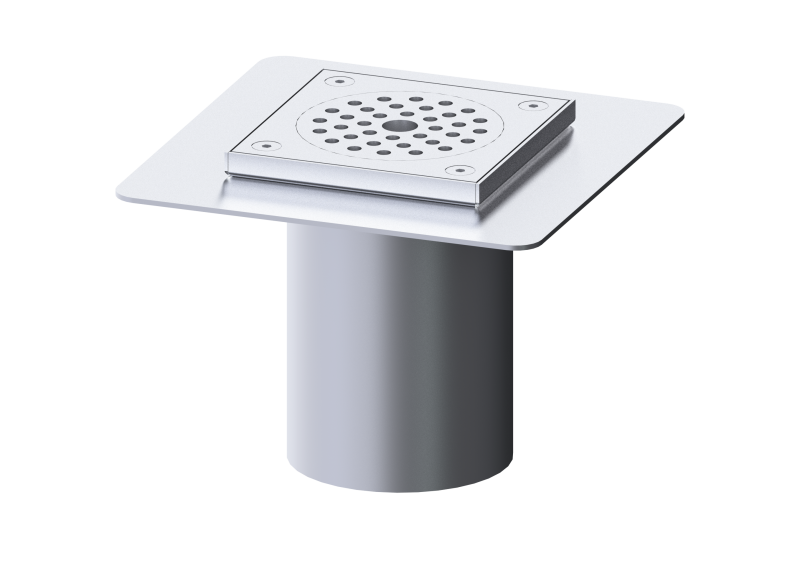 Aufsatzstück Ferrofix Sys 125, Klebeflansch, Lochrost, K 3