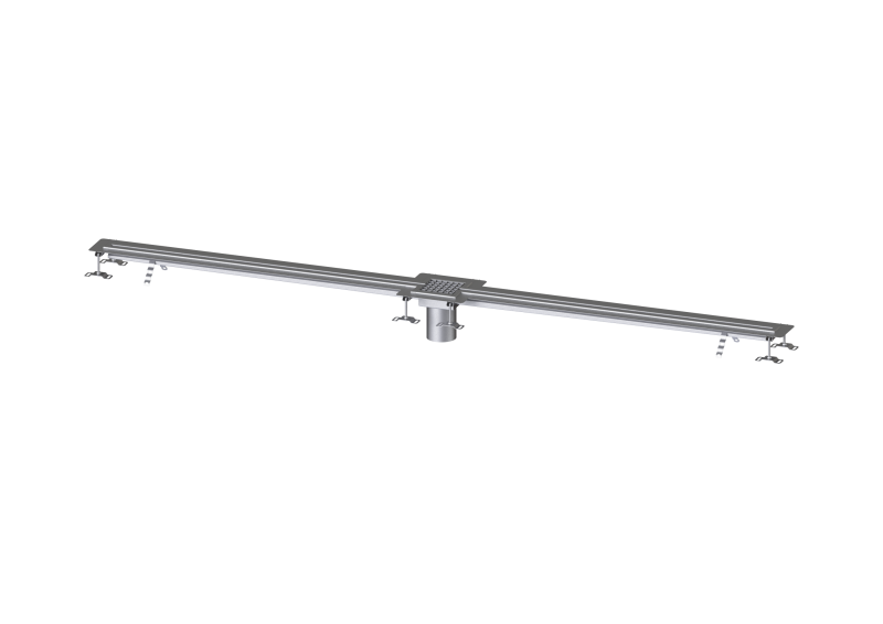 Schlitzrinne Ferrofix Klebeflansch H: 6 mm, 17x3000 mm, mittig