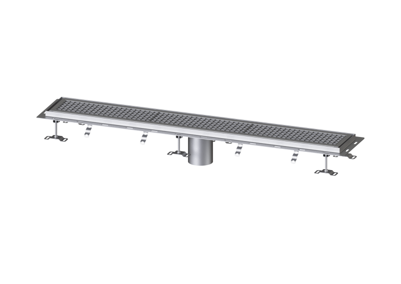 Kastenrinne Ferrofix m. Fliesenanschlusswinkel, 200 x 1550 mm