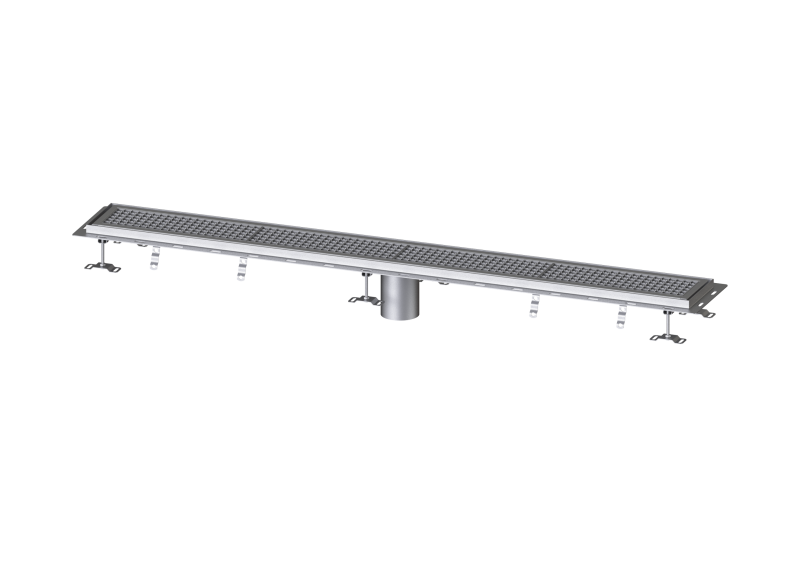 Kastenrinne Ferrofix m. Fliesenanschlusswinkel, 200 x 2050 mm