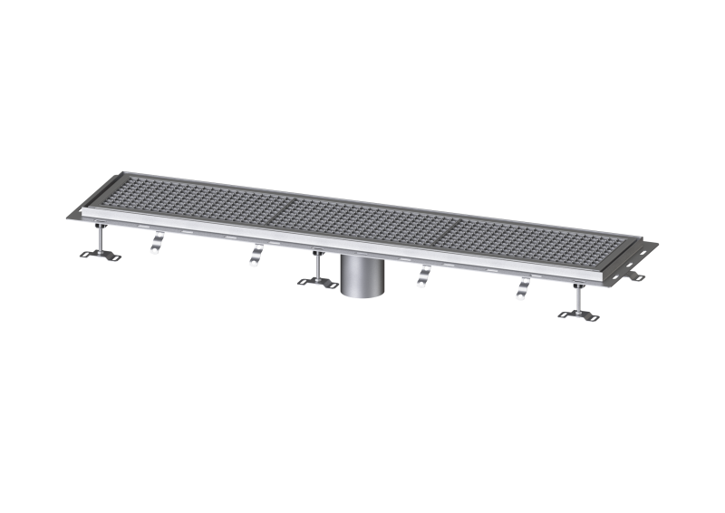 Kastenrinne Ferrofix m. Fliesenanschlusswinkel, 300 x 1550 mm