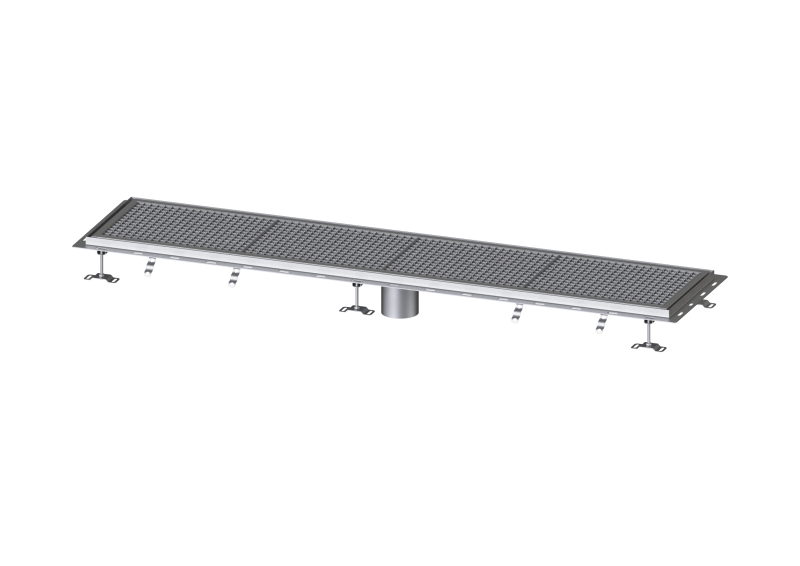 Kastenrinne Ferrofix m. Fliesenanschlusswinkel, 400 x 2050 mm