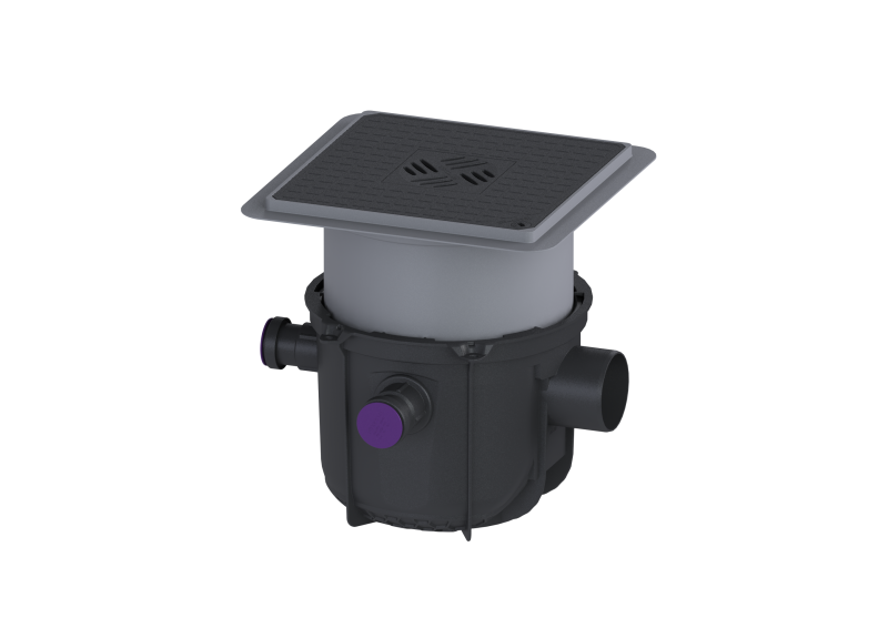 Rohbaukit DN 100, schwarze Abdeckung