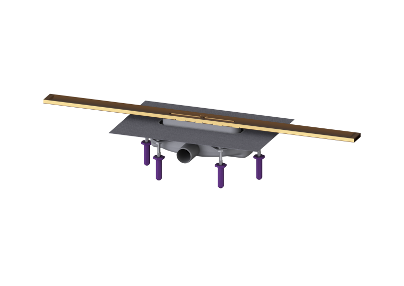 Duschrinne Linearis Infinity 60 L: 800 mm, DN 40, Bronze, gebürstet | 2021-04-01