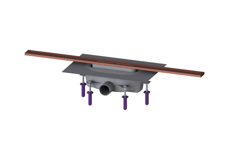 Duschrinne Linearis Infinity 90 L: 800 mm, DN 50, Copper, gebürstet | 2021-04-01