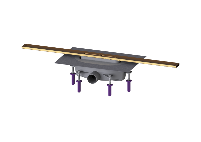 Duschrinne Linearis Infinity 90 L: 800 mm, DN 50, Bronze, gebürstet | 2021-04-01