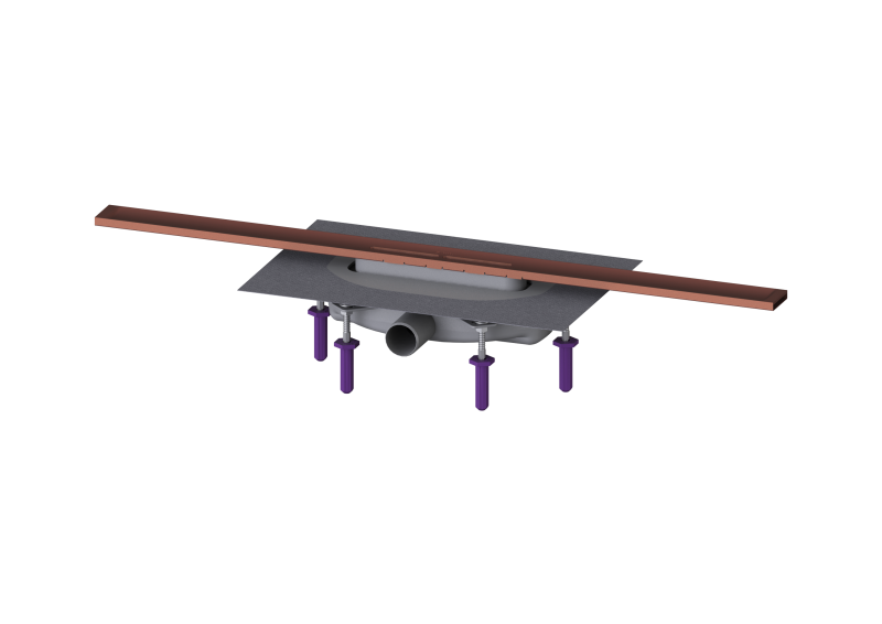 Duschrinne Linearis Infinity 60 L: 800 mm, DN 40, Copper, geb., Megastop | 2021-04-01