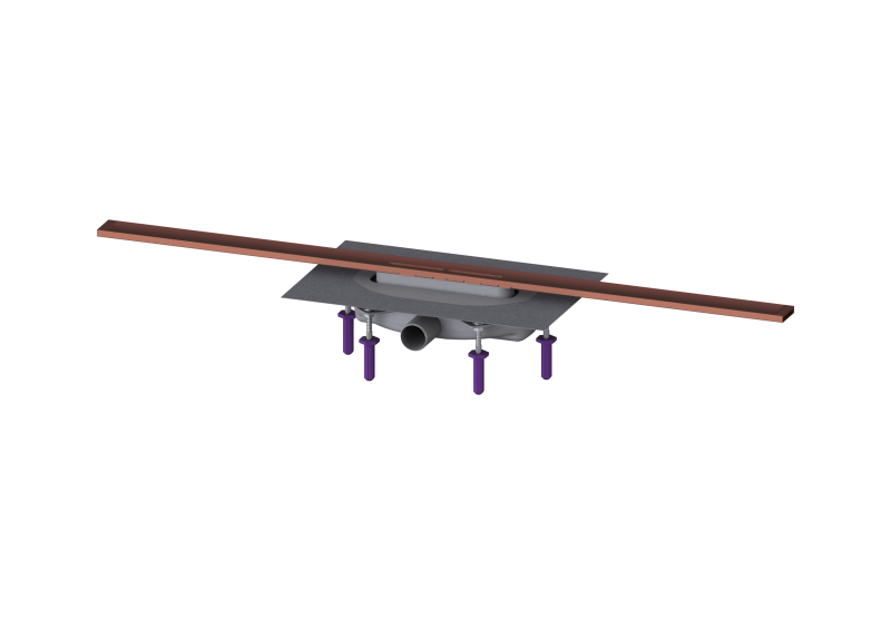 Duschrinne Linearis Infinity 60 L: 1000 mm, DN40, Copper, geb., Megastop | 2021-04-01