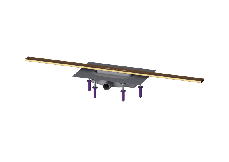 Duschrinne Linearis Infinity 60 L: 1000 mm, DN 40, Bronze geb., Megastop | 2021-04-01