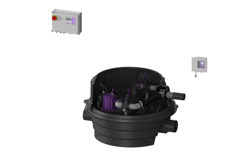 Rückstauhebeanlage Ecolift XL mot. Klappen Mono 