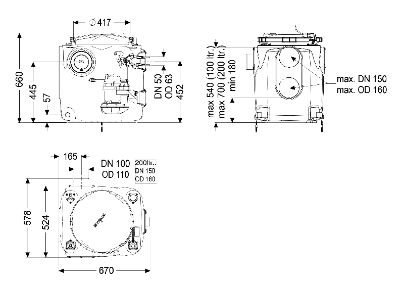 Hebeanlage Aqualift 100 